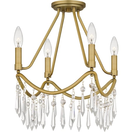 Quoizel Airedale Semi Flush 4 Lights Aged Brass AID1712AB